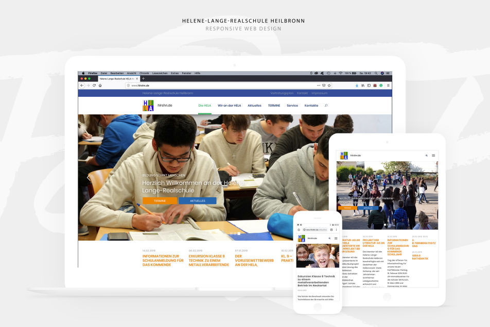 Die neue Webseite der Helene-Lange-Realschule in Heilbronn ist modern, mobilfreundlich und informativ.